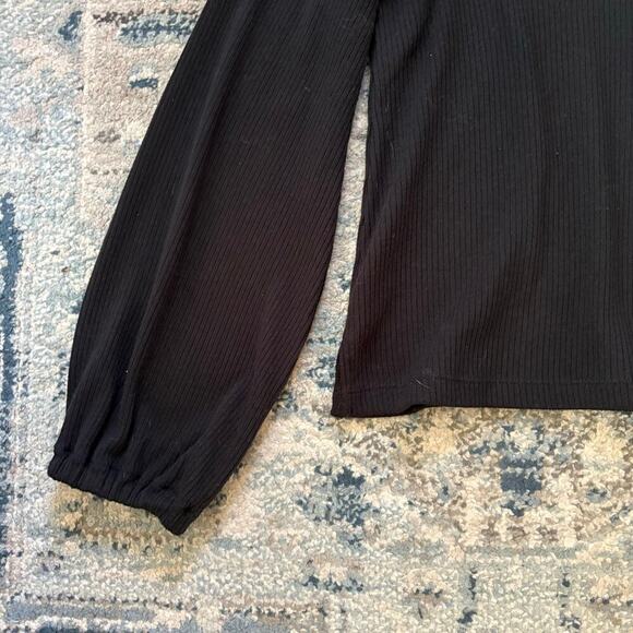 Madewell black ribbed turtleneck sweater - Picture 2 of 5